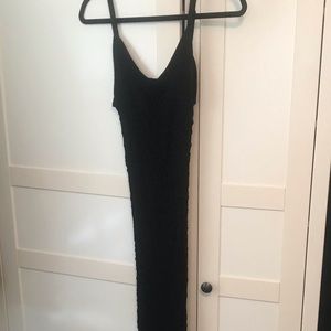 Crochet outer layer black dress